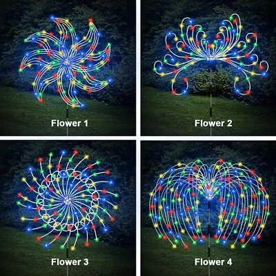 3 Pack Solar Fireworks Lights Outdoor Garden Party Xmas Fairy Wedding Lamp IP65 - Image 1 of 4