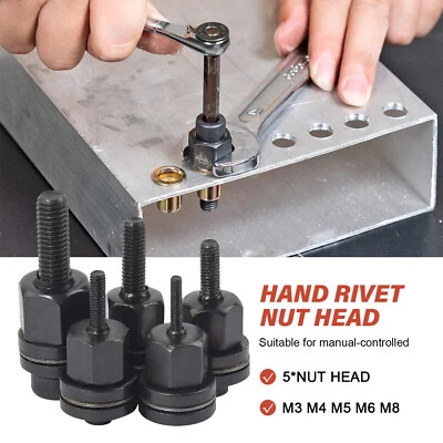 VICHIRSKIT 5PCS Hand Rivet Nut Head Nuts Simple Installation Manual Riveter Rivnut Tool UK
