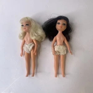 Vintage 1960s Uneeda Tiny Teens Hong Kong Dolls set of 2 Nude dolls - Picture 1 of 12