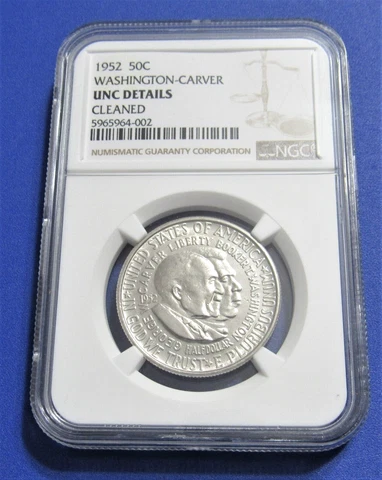 1952 50 Cents - Washington-Carver Silver Half Dollar - NGC Uncirculated Cover