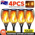 4 Pack Solar Torch Light 12 Led Flickering Lighting Dancing Flame Garden Lamp