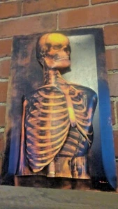 Plart / "Old Bones" original artwork by Angry Bob size 11x17 #613 Skulls Horror - Picture 1 of 3