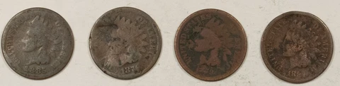 1874-1885 INDIAN CENT LOT/4 CULLS Cover