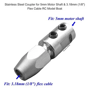 Acoplador de pinza de 1 pieza para eje de motor de 5 mm y cable flexible de 3,18 mm (1/8") modelo de barco RC - Imagen 1 de 6