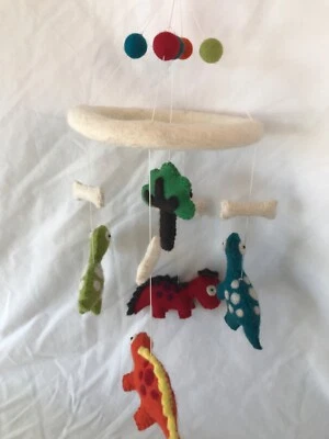 Handmade felt dinosaur baby, crib mobile, tree, bones, t-Rex  - Image 1 of 4