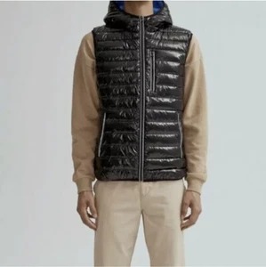 Noize Gavyn Größe: Große Farbe: SCHWARZ/BL Herren Weste Puffer mit vollem Reißverschluss Tasche-Front - Bild 1 von 2