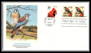 US FDC # 3044 1c Kestrel Fleetwood COIL PAIR  1996, 9p3129 - Picture 1 of 1