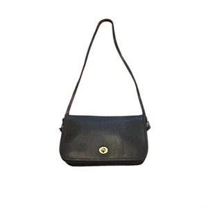 Coach Vintage schwarz Leder klassische Umhängetasche Handtasche Tasche Gold Hardware authentisch - Bild 1 von 11