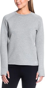 Chaqueta polar manga larga verde para dama gris, gris claro moteado, XL - Imagen 1 de 4