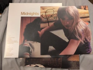 HAND SIGNED Taylor Swift Midnights Mahogany Vinyl Autograph Insert - Picture 1 of 6