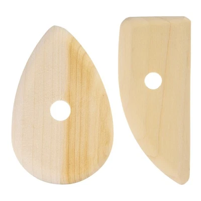 2pcs Pottery Ribs 10.3cm 12cm Wooden Clay Ceramic Sculpting Tool Foto 1 de 4