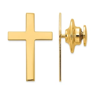 14k Yellow Gold Cross Tie Tac - Picture 1 of 2