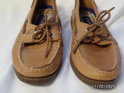 Zapato de Barco Sperry Topsider Genuino Tostado Para Mujer’s Cuero 9.5 Cordones de Cuero Crudo Foto 1 de 4