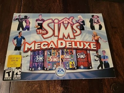NEW The Sims Mega Deluxe Edition PC 2004 Big Box FACTORY SEALED NOS  - Image 1 of 4