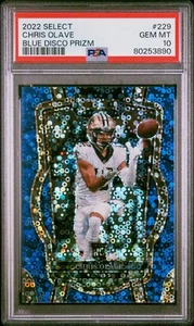 Chris Olave RC/25- 2022 Select #229 Blue Disco New Orleans Saints PSA 10 - Imagen 1 de 2
