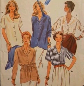 Simplicity 9359 Button Front Blouses & Soft Jacket Var.  14-18 UNCUT Pattern FS  - Picture 1 of 11