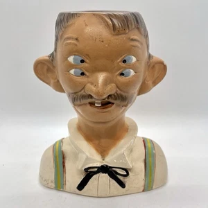 Vintage Alexander Backer ABCO 2 Gesichter 4 Augen Betrunkener Mann Kreide Ware Büste Bar - Bild 1 von 10