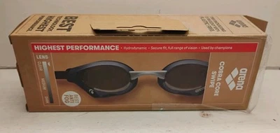 Arena Cobra Core Swipe Clear Anti Fog Mirror Racing Swim Goggles Shark Grey - Image 1 of 4