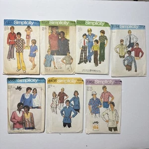 Simplicity vintage sewing patterns 1970's lot. Men’s, Boy, Teen: Cut/uncut - Picture 1 of 8