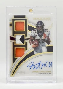 2022 Panini Immaculate Javonte Williams Patch Auto 24/99 Denver Broncos - Picture 1 of 3