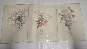 Mary Lou Goertzen 3er Set Drucke Frühlingsstrauß blutende Herzen Wildrosen - Bild 1 von 22