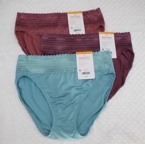 Nuevo conjunto de 3 bragas WARNER'S sin muffin top HI CUT MALVA AQUA BERRY S/5 - Imagen 1 de 5