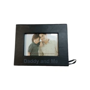 Daddy And Me Picture Frame Black Leather 4 X 6 - Picture 1 of 4