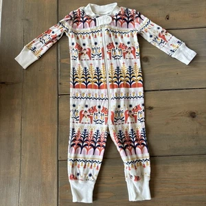 Hannah Anderson Size 3-6 Months (60cm) Girls Sleeper Pajamas Zip Horses - Picture 1 of 4