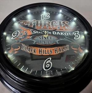 STURGIS Black Hills Rally LED Wall Clocks South Dakota Wall Mount *Works* - Picture 1 of 4