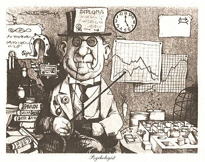 *De colección* CHARLES BRAGG 1975 Litografía Duotono De Grabado PSICÓLOGO Doctor Foto 1 de 2