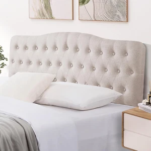 Upholstered Queen Headboard, Button Diamond Tufted Headboard with Adjustable Hei - Picture 1 of 7
