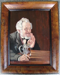 MONOGR. " EB 37 "ÖLGEMÄLDE, KARAKTER PORTRAIT , ÖL / KARTON, GERAHMT - Bild 1 von 5