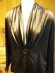 Camicia Ralph Lauren viola etichetta 100% seta manica lunga nuova con etichette taglia 10 $1290 marrone - Foto 1 di 10