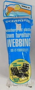 Oceanside ReWeb Kit Lawn Chair Webbing WHITE w/ Grey STRIPE 39ft x 2.25" Vintage - Picture 1 of 6