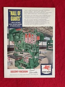 Vintage 1952 Print Ad Socony Vacuum Lubricants Lockheed Hydro Press Ad - Bild 1 von 2
