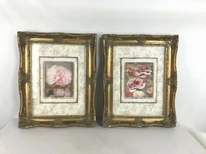 Lote de dos imágenes enmarcadas de rosa de col floral de artista Maron Paragon - Imagen 1 de 12
