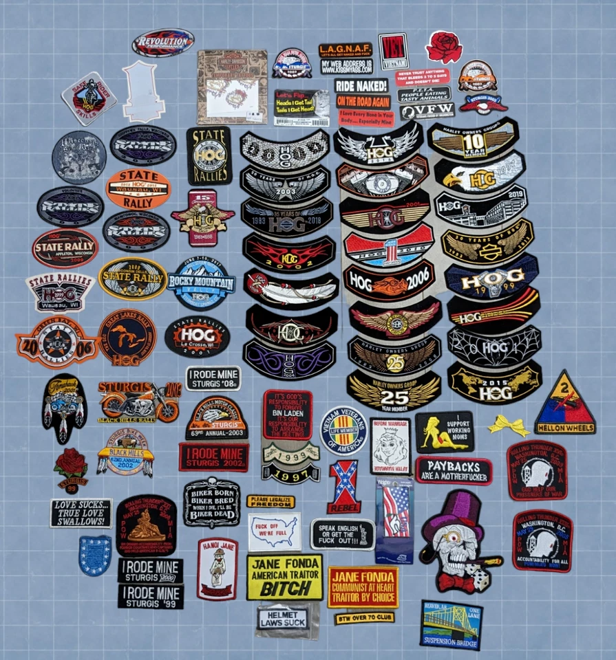 BIKER PATCHES - Harley Davidson HOG - Sturgis - MUCH MORE - **** YOU CHOOSE **** - Image 1 of 1