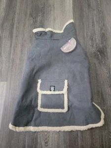Petrageous Acadia Faux Suede Bomber Jacket Gray Dog Coat..Large 35-65lbs. - Picture 1 of 3