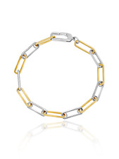 Authentic Crislu Two-Tone Pave Link Bracelet