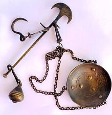 Antique Persian Islamic Balance Weight Scale Brass Holding Pan Signed