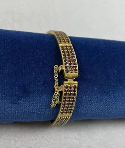 Altes Granat- Armband_Silber vergoldet_mehrmals gestempelt_27 kleine Steine - Bild 1 von 9
