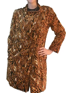 Vintage Mod 1960s Saks Fifth Avenue Animal Print Coat Size 6-8 - Picture 1 of 22
