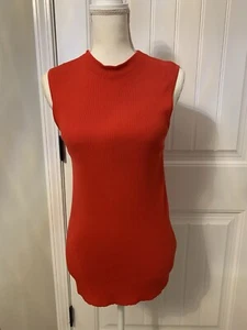 NEU BOSS ÄRMELLOSES OBERTEIL MIT MOCK-NECK AUS GERIPPTEM STOFF rot Gr. XXL - Bild 1 von 13