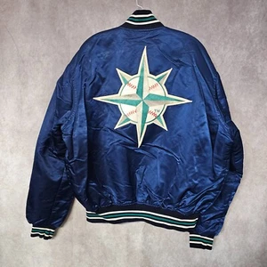 Rare Vintage 90's Starter Seattle Mariners Back Logo  Satin Jacket Mens XL USA - Picture 1 of 13