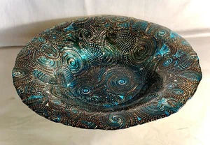 Kunstglas blau silber Unterlage 15" Konsolenschale - Bild 1 von 2