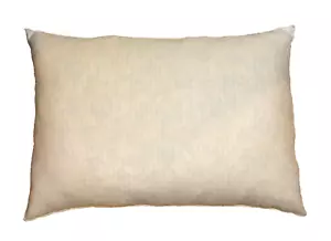 VINTAGE STANDARD SIZE WHITE & PINK TICKING, DOWN FEATHER BED PILLOW, 2+ POUNDS - Picture 1 of 4