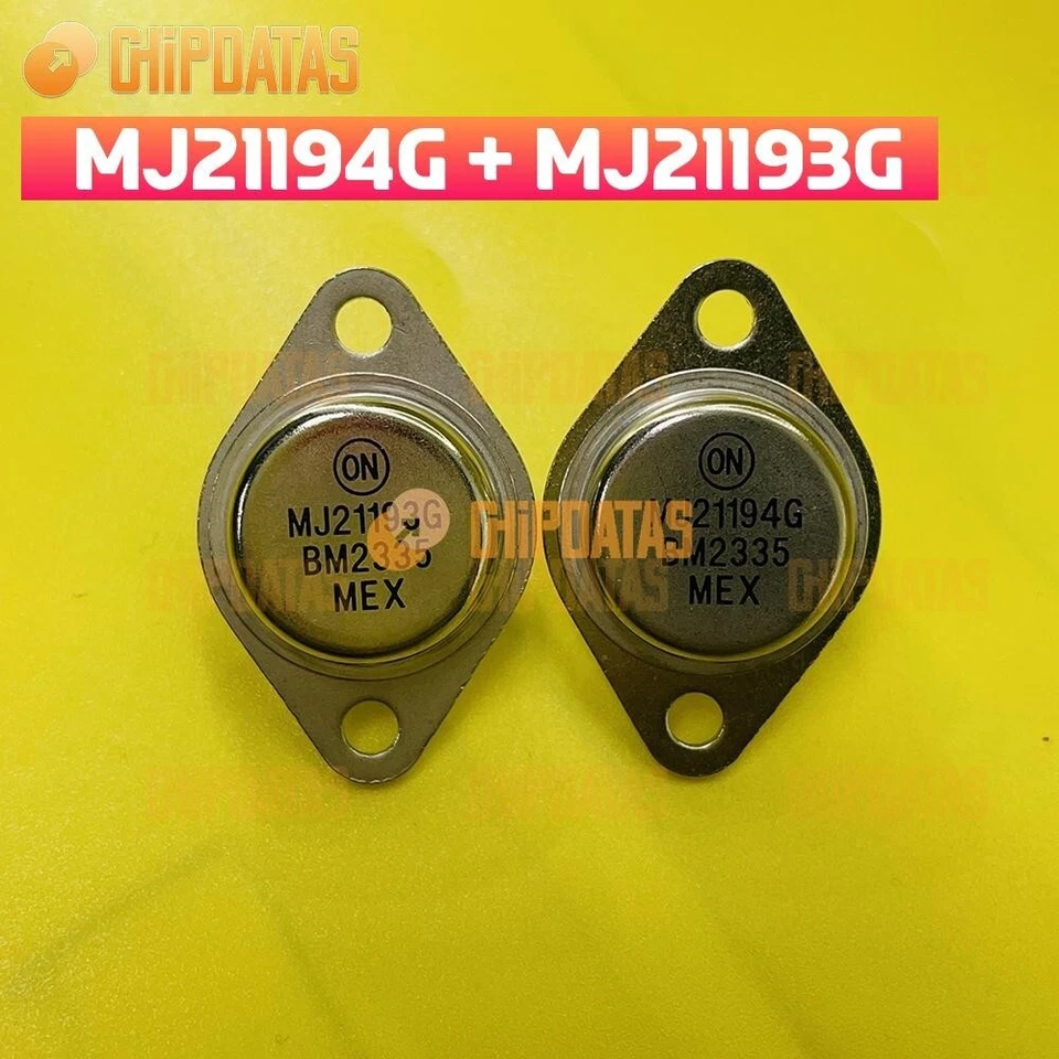 1Pair New MJ21194G + MJ21193G TO-3 Silicon Power Transistors