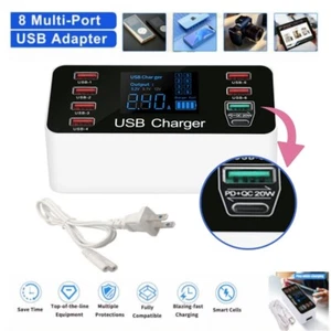 8 Ports USB PD Schneller Desktop Hub Wand Ladegerät Ladestation Schnellladen 3.0 - Bild 1 von 12