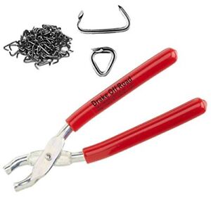 Hog Ring Pliers Kit With 100pcs Rings Tool Set For Seat Cover Upholstery Red New