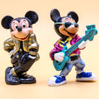 2 x Bullyland Micky Mouse Hand Painted PVC Figures Guitar Player & Gold Jacket